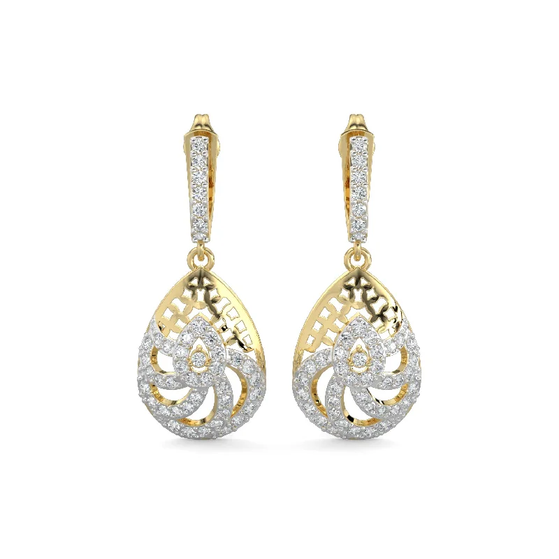 Women’s diamond earrings for wedding-Diamond Earrings 0.83 cts TW 18k Gold