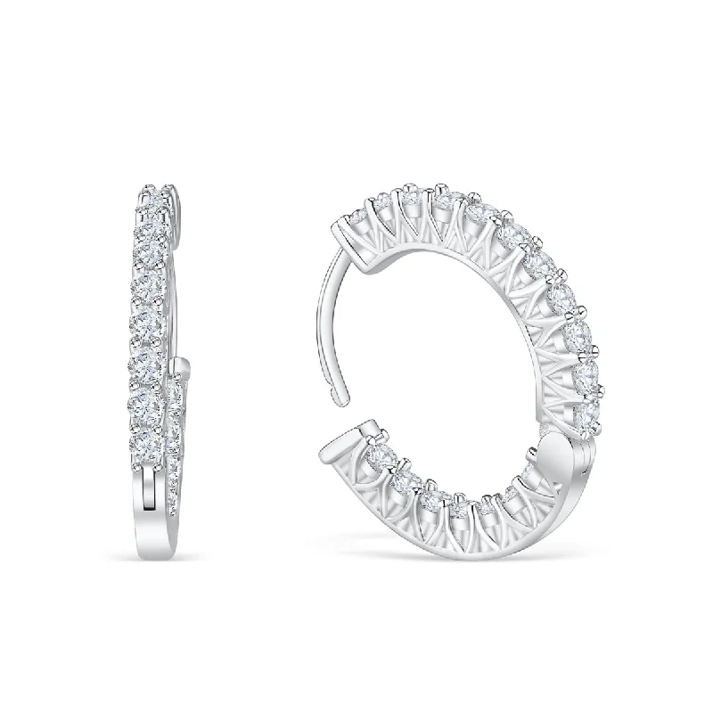 Women’s sparkling hoop earrings-The Ivy