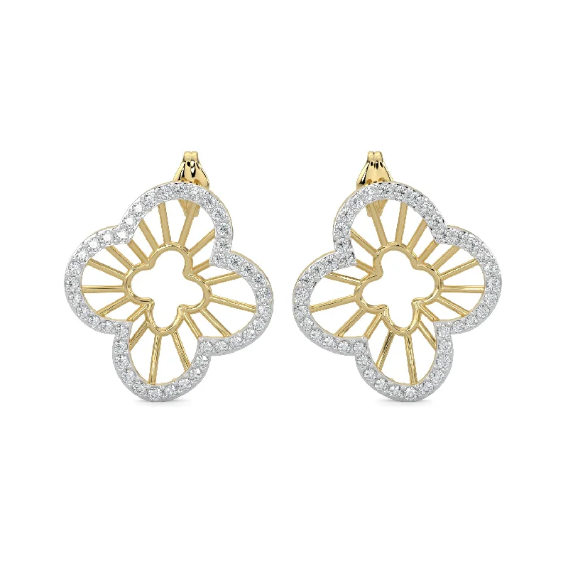 Women’s sterling silver earrings-Diamond Earrings 0.82 cts TW 18k Gold