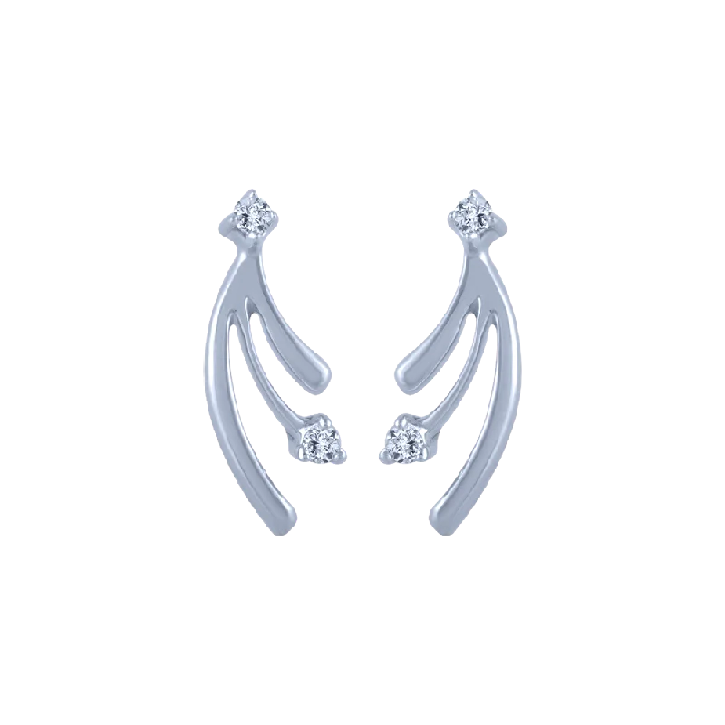 Women’s gold diamond earrings-14k (585) White Gold And Diamond Stud Earrings For Women