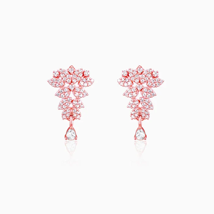 Women’s colorful earrings-Rose Gold Party Wear Earrings