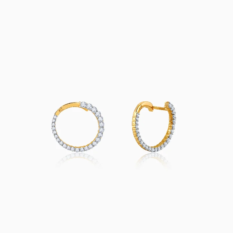 Women’s designer earrings-Gold Spark On Diamond Earrings