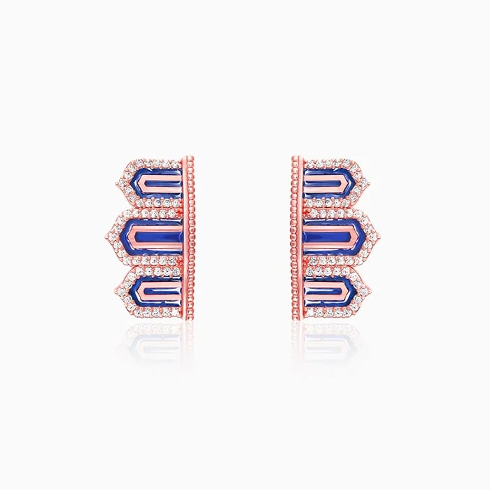 Women’s minimal earrings-Rose Gold Gates to Taj Earrings