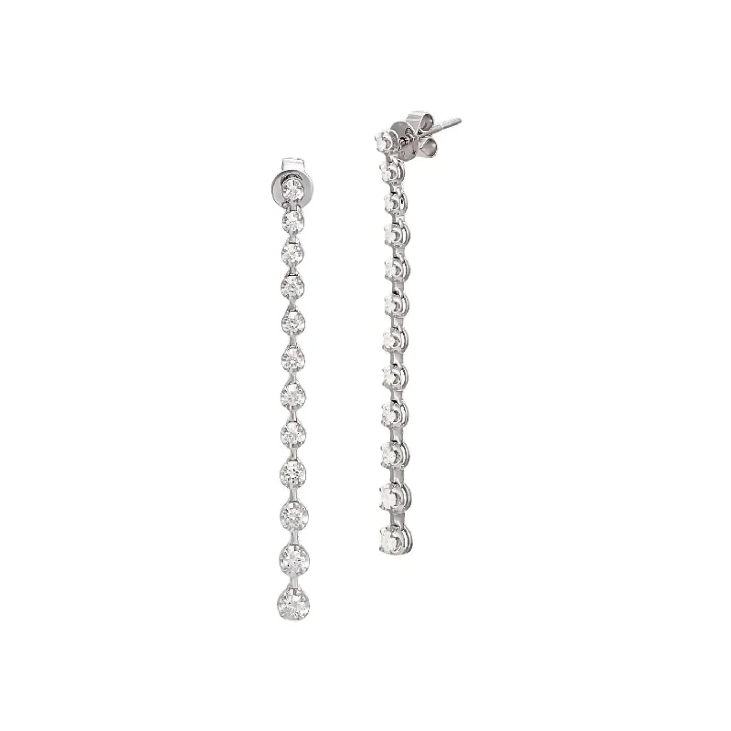 Women’s minimal earrings-Fireworks Spark Diamond Drop Earrings