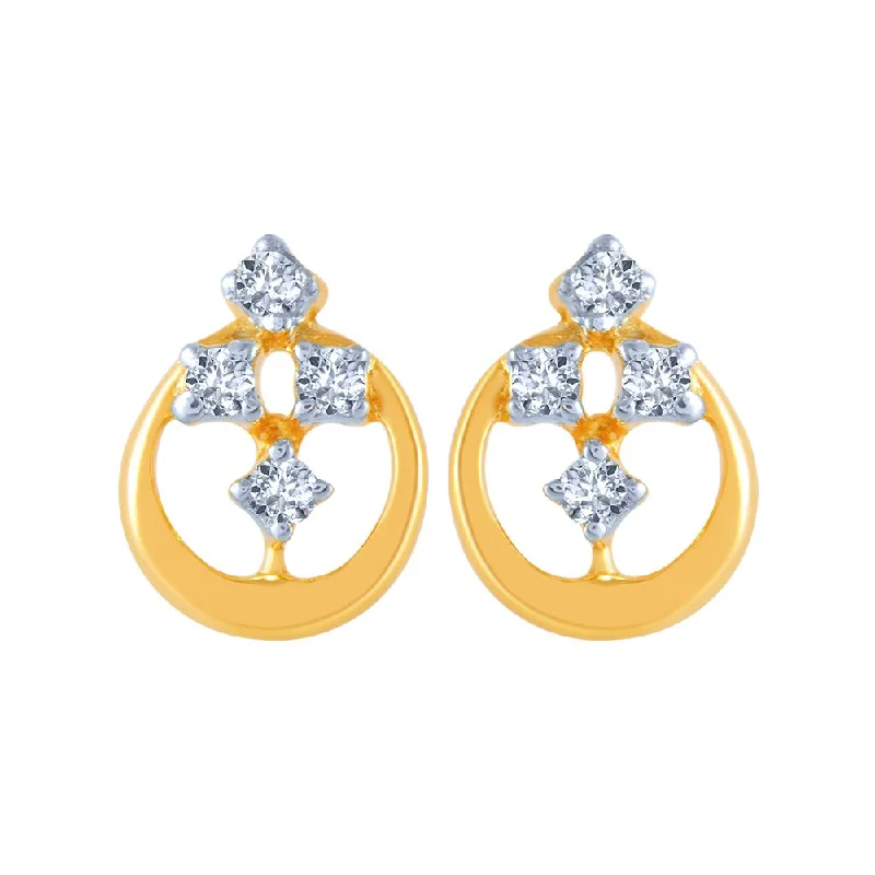 Women’s gold diamond earrings-14k (585) Yellow Gold And Diamond Stud Earrings For Women