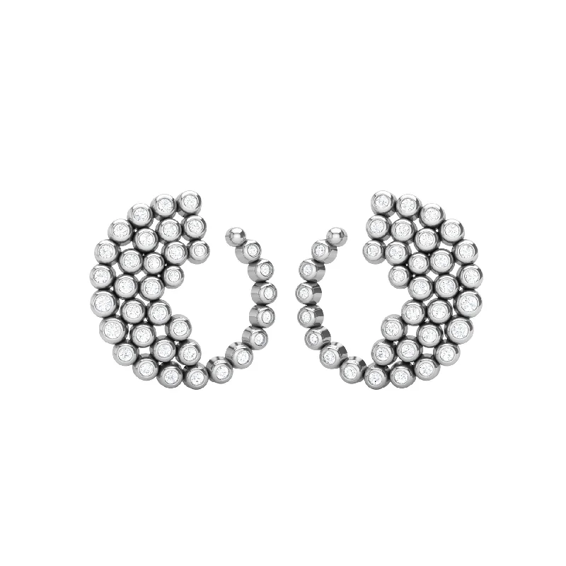 Women’s square stud earrings-Bubbling Diamond Dreams Earrings