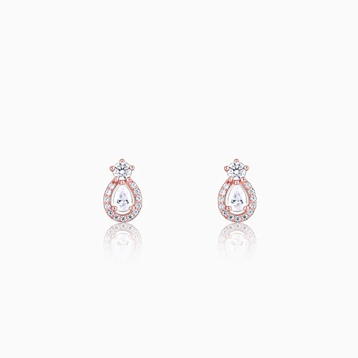 Women’s sapphire drop earrings-Rose Gold Elegant Pear Drop Earrings