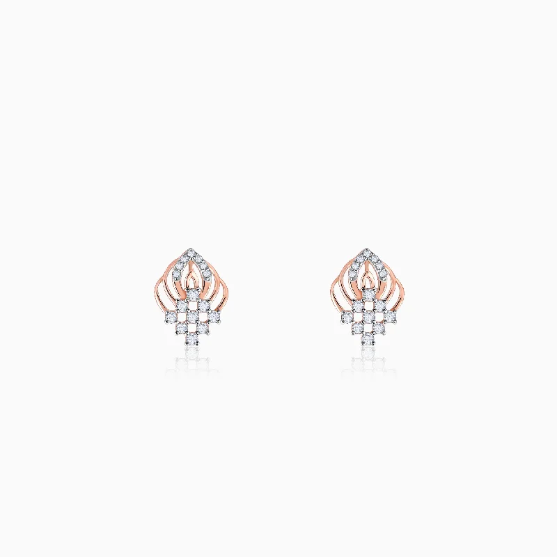 Women’s gold stud earrings-Rose Gold Wonderful Whimsy Diamond Earrings