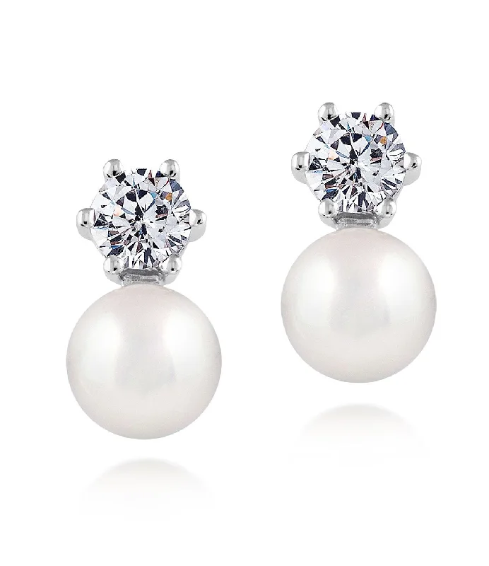 Women’s adjustable earrings-Stellar Pearl Stud Earrings