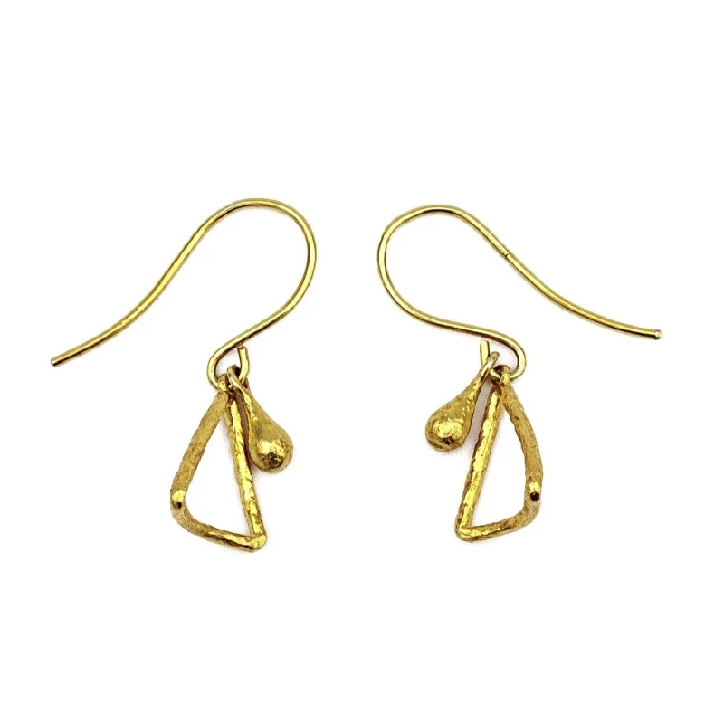 Women’s gemstone earrings-Oblique Triangle Earring