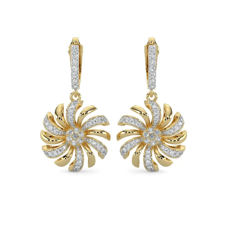 Women’s diamond drop earrings-Diamond Earrings 0.65 cts TW 18k Gold