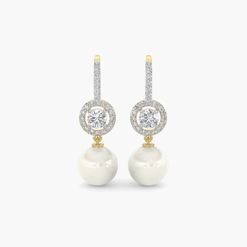 Women’s simple earrings-Diamond Earrings 1.9 cts TW 18k Gold