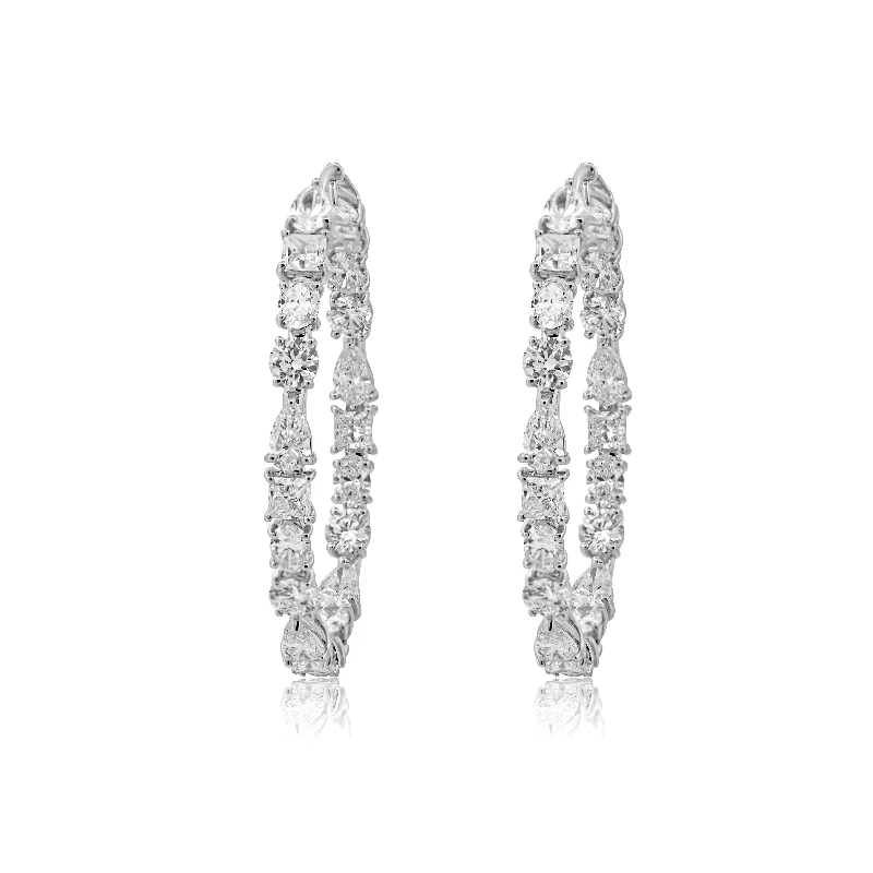 Women’s silver earrings-Diamond Earrings 11.74cts TW