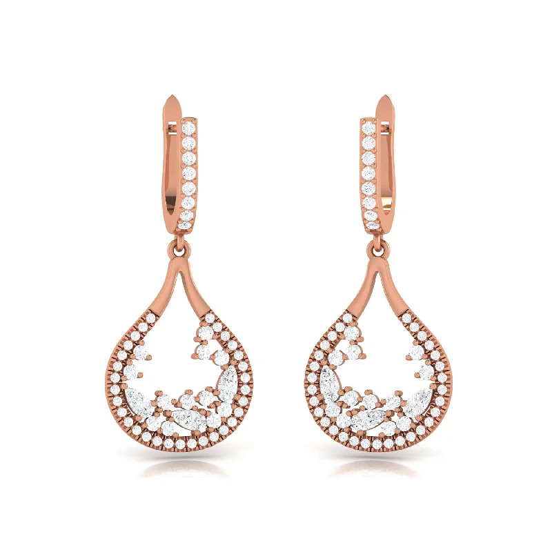 Women’s stud earrings-Ethereal Diamond Burst Bali Earrings