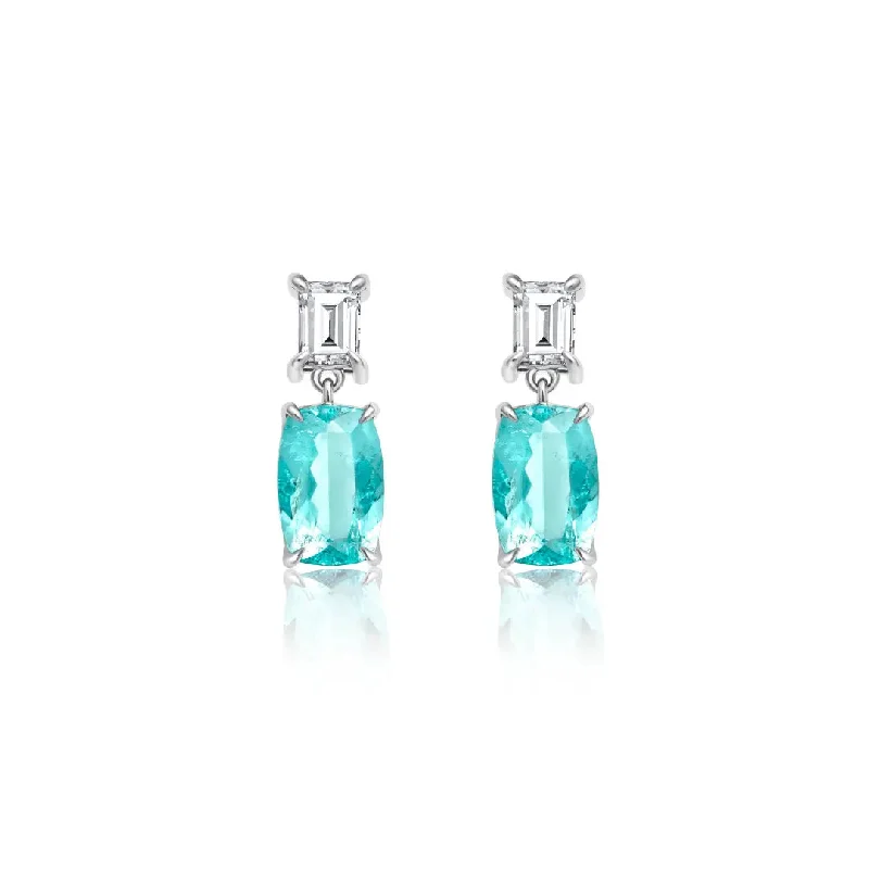 Women’s pearl stud earrings-Paraiba Tourmaline Drop Earrings