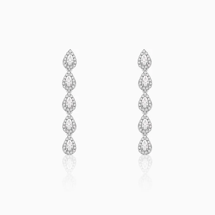 Women’s sapphire drop earrings-Silver Twilight Sparkle Earrings