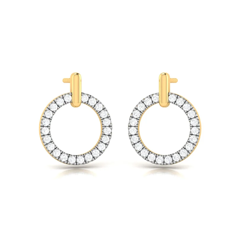 Women’s layered earrings-Eternal Diamond Circle Earrings