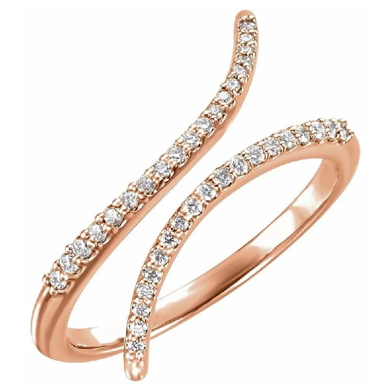 Women’s adjustable gemstone rings-14K Rose Gold 1/6 CTW Diamond Ring for Women