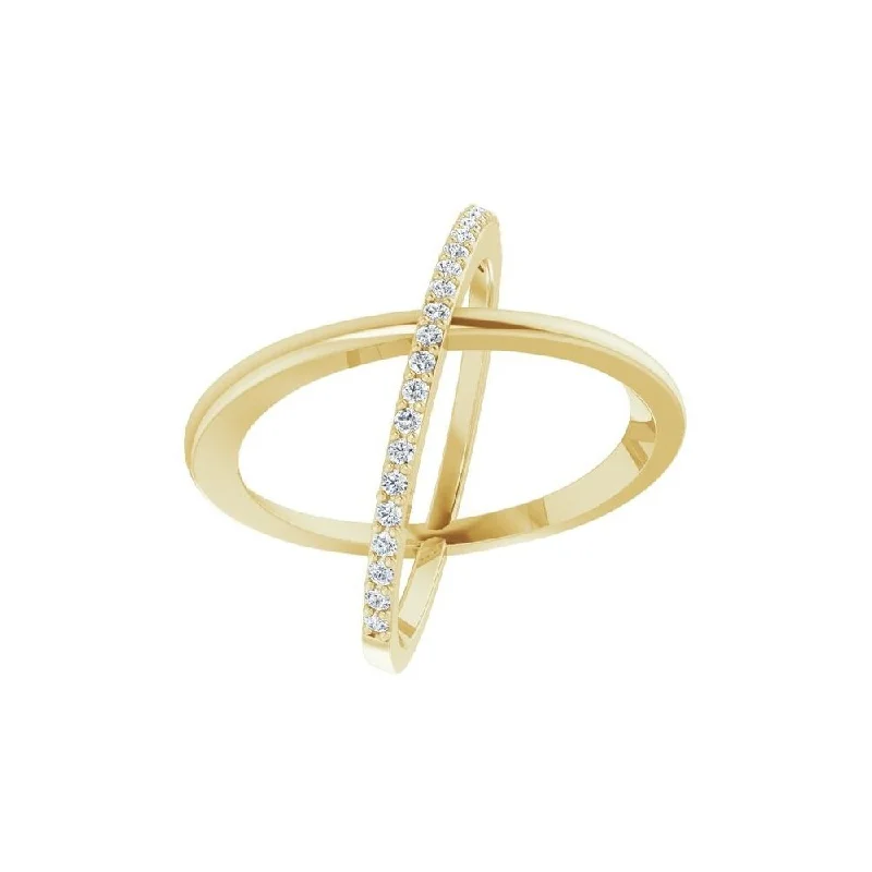 Women’s luxury rings-14K Yellow Gold 1/4 CTW Diamond Criss-Cross Ring for Women