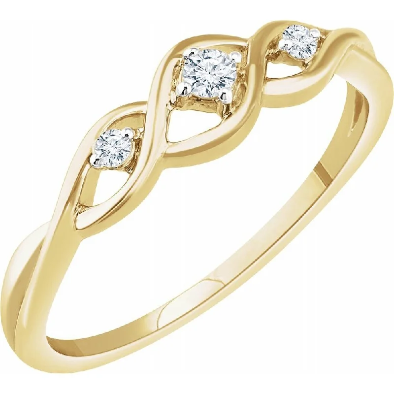 Women’s men’s wedding rings-14K Yellow Gold .08 CTW Diamond Freeform Ring for Women