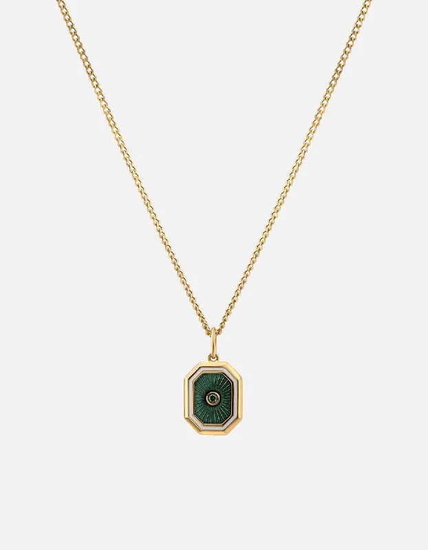 Women’s gold necklaces-Umbra Chalcedony Necklace, Gold Vermeil/Green