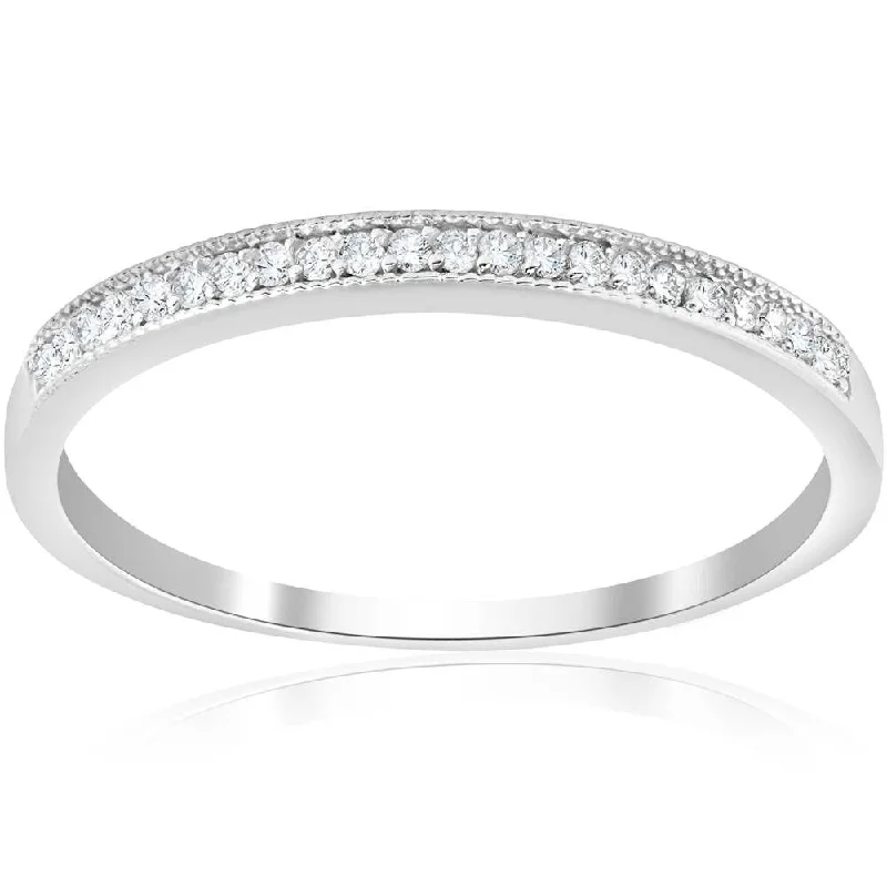 Women’s contemporary engagement rings-1/8ct Diamond Wedding Ring White Gold