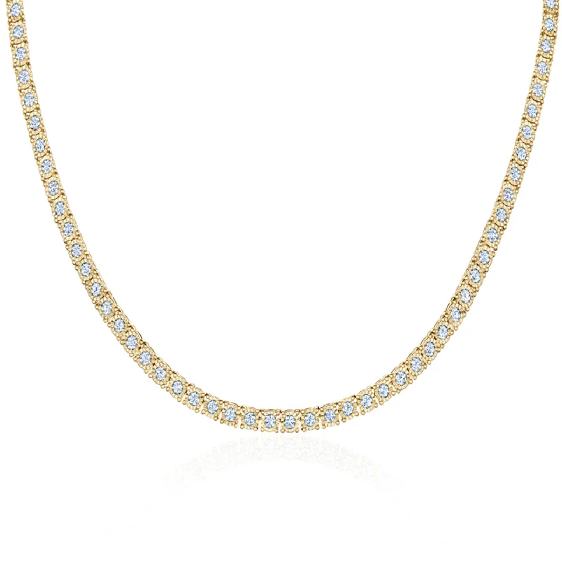 Women’s oval gemstone necklaces-Diamond Line Necklace