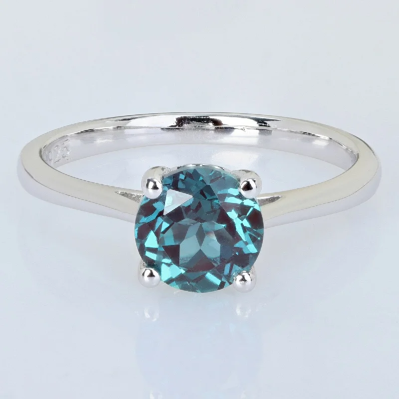 Women’s women’s wedding rings-Miadora 1 5/8ct TGW Zambia Created Alexandrite Solitaire Ring Sterling Silver