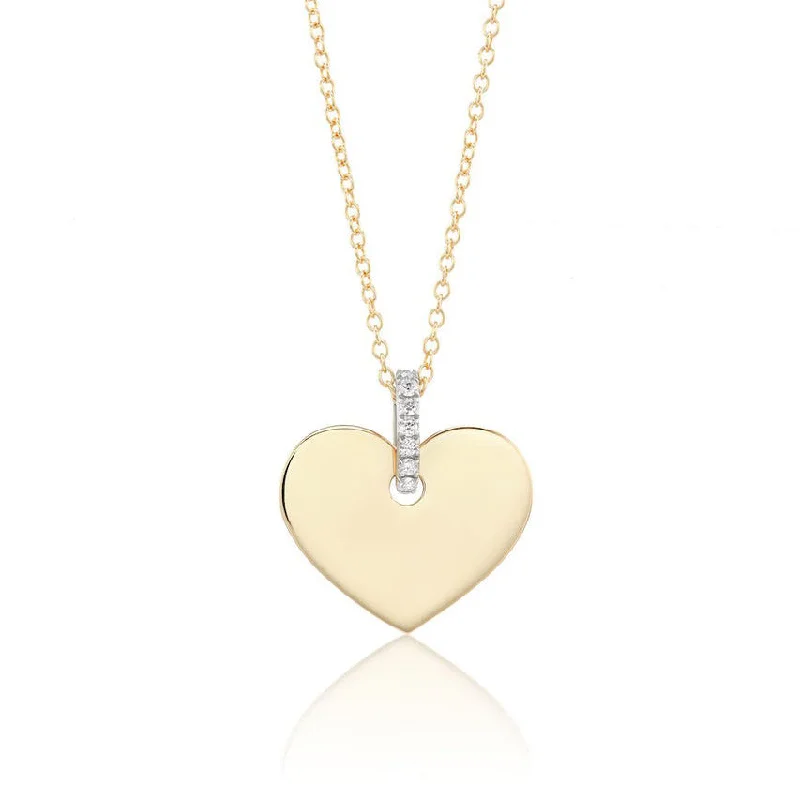 Women’s sapphire pendant necklaces-Aurelia Demark 18K Gold Diamond Heart Pendant Necklace