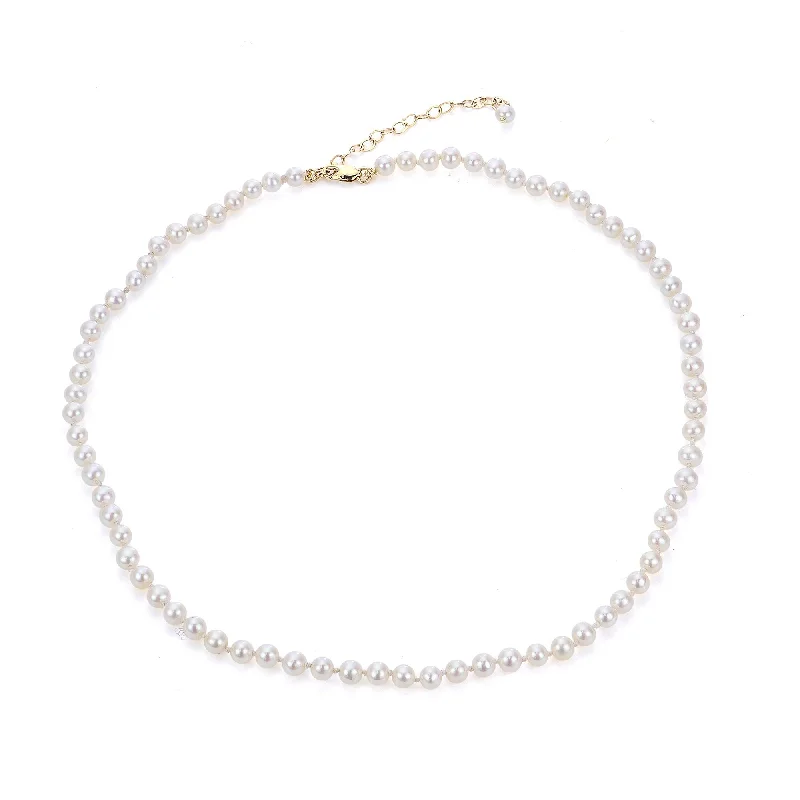 Women’s zodiac necklaces-Child 4mm Freshwater Pearl 14K Yellow Gold Necklace