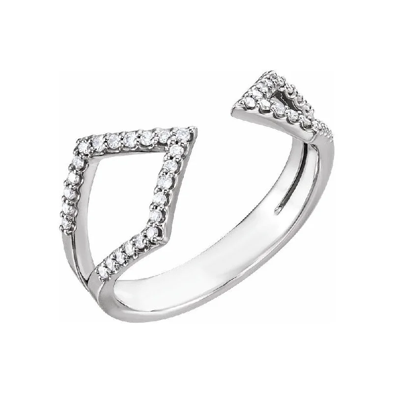 Women’s ruby rings-14K White Gold 1/5 CTW Diamond Geometric Ring for Women