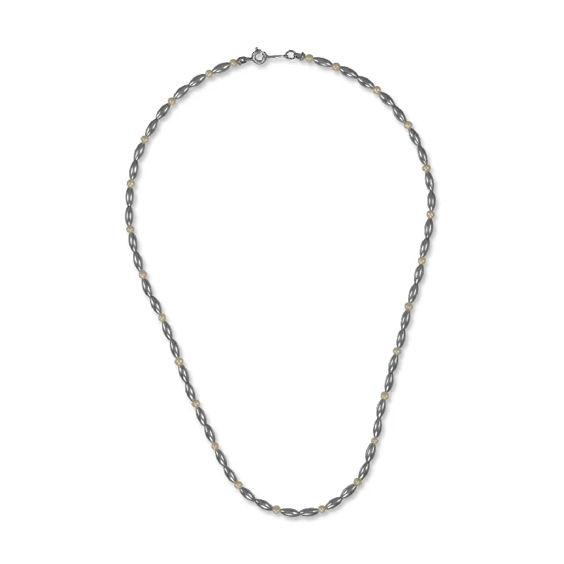 Women’s gold pendant necklaces-Charleston Mini Rice Bead Sterling Silver Pearl Necklace