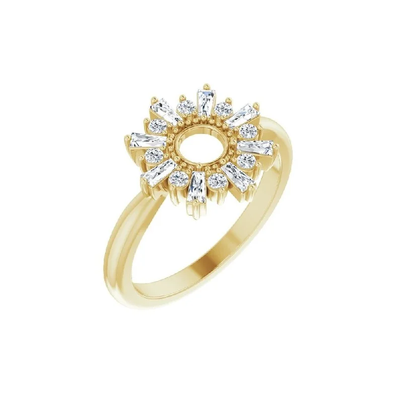 Women’s antique rings-14K Yellow Gold 3/8 CTW Diamond Circle Ring for Women