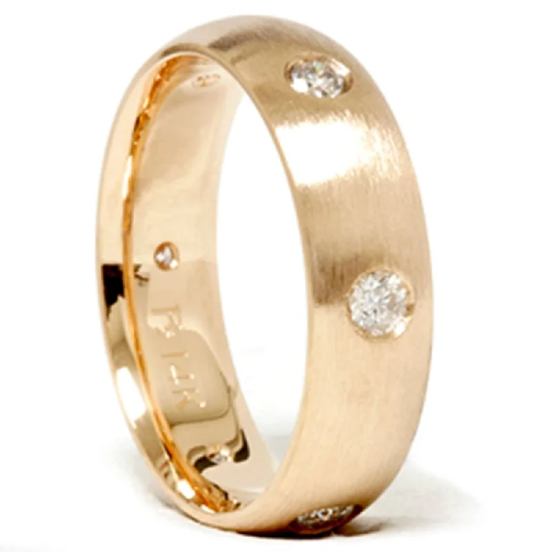 Women’s custom engagement rings-Mens 3/4ct Gold Diamond Comfort Fit Wedding Ring Band