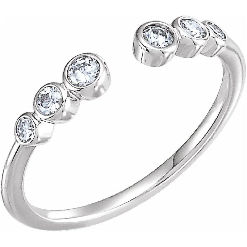 Women’s diamond rings-14K White Gold 1/4 CTW Diamond Negative Space Ring for Women