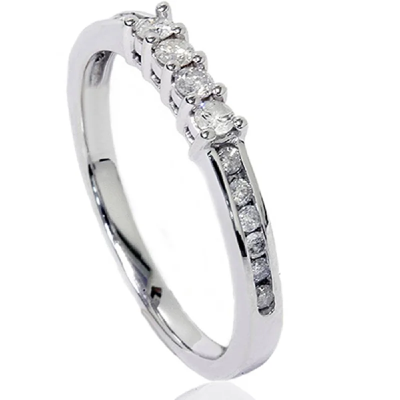 Women’s custom-designed engagement rings-1/3ct Diamond Wedding Ring White Gold