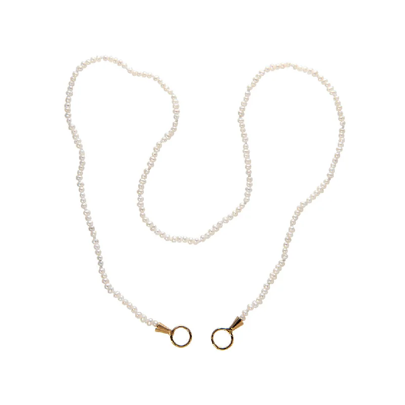 Women’s layered necklaces-Marla Aaron Seed Pearl Itty Bitty Strand 16″