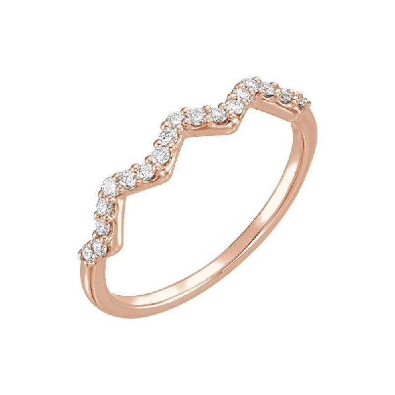 Women’s cocktail rings-14K Rose Gold 1/5 CTW Diamond Stackable Ring for Women