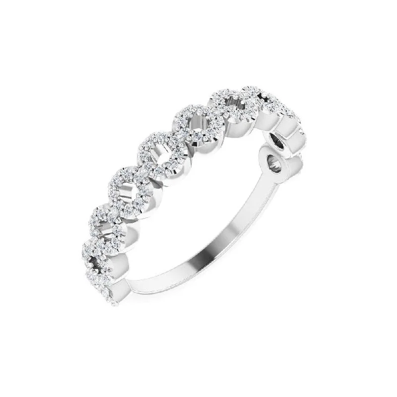 Women’s trendy rings-14K White Gold 1/4 CTW Diamond Circle Ring for Women