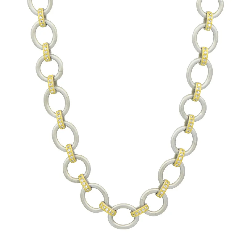 Women’s platinum necklaces-Freida Rothman Signature Chunky Link Necklace