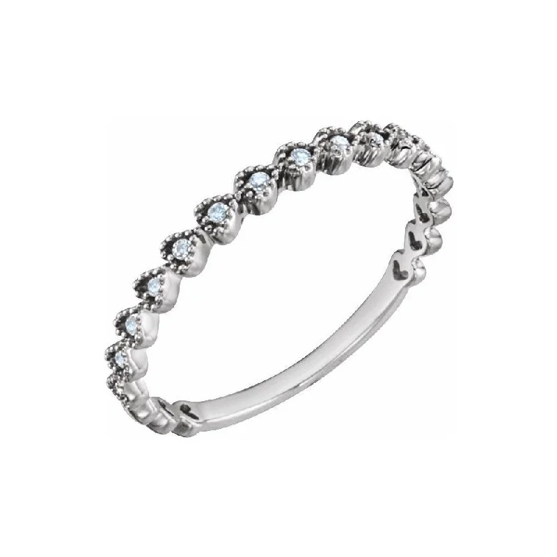 Women’s sparkling rings-14K White Gold .06 CTW Diamond Stackable Heart Ring for Women