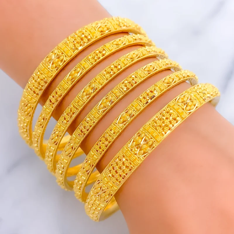 Women’s heart bangles-Signature Heirloom 22k Gold Bangle Set