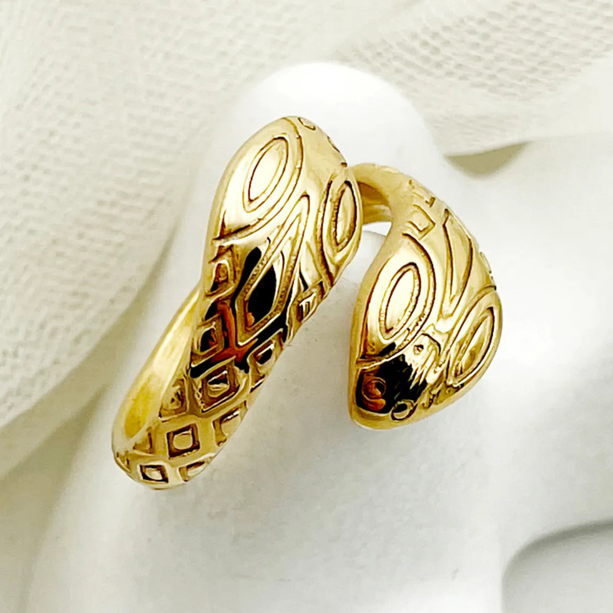 Women’s luxury rings-Casual Cool Style Snake Stainless Steel Plating Gold Plated Open Rings