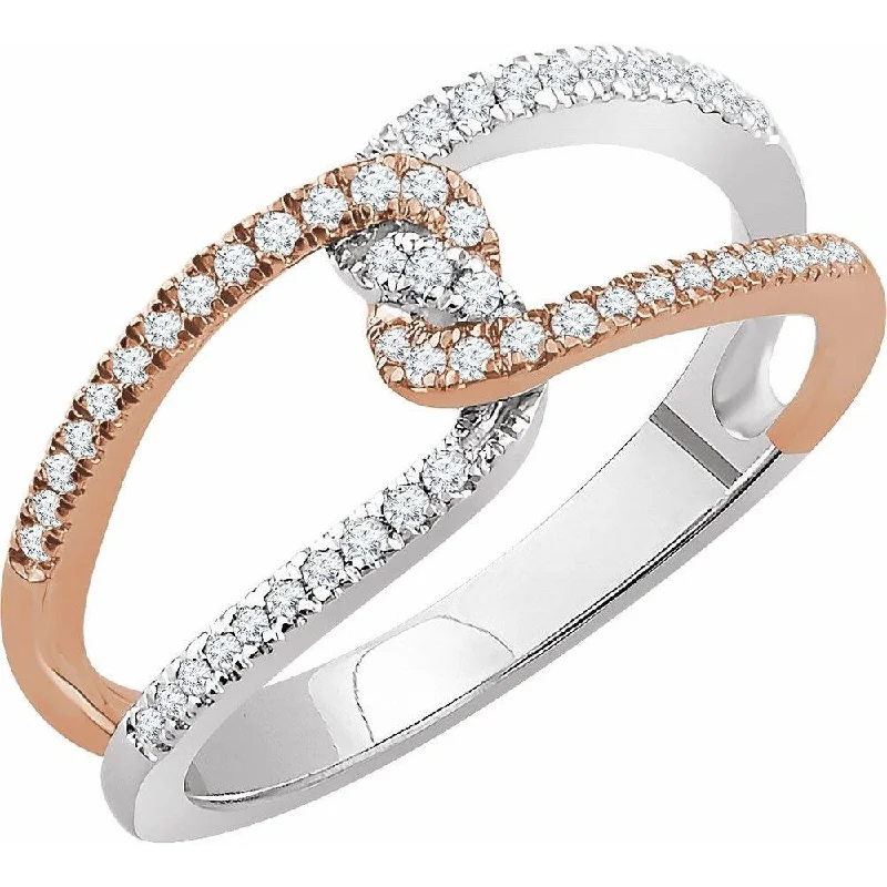 Women’s multi-stone rings-14K White Gold & Rose 1/4 CTW Diamond Ring for Women