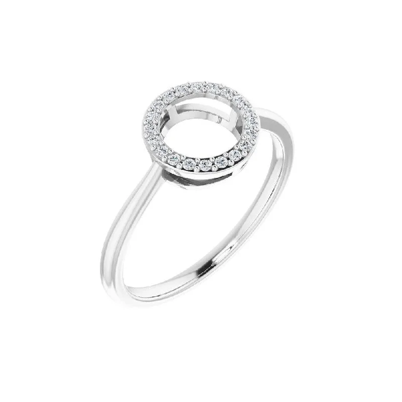 Women’s silver rings-14K White Gold 1/10 CTW Diamond Circle Ring for Women