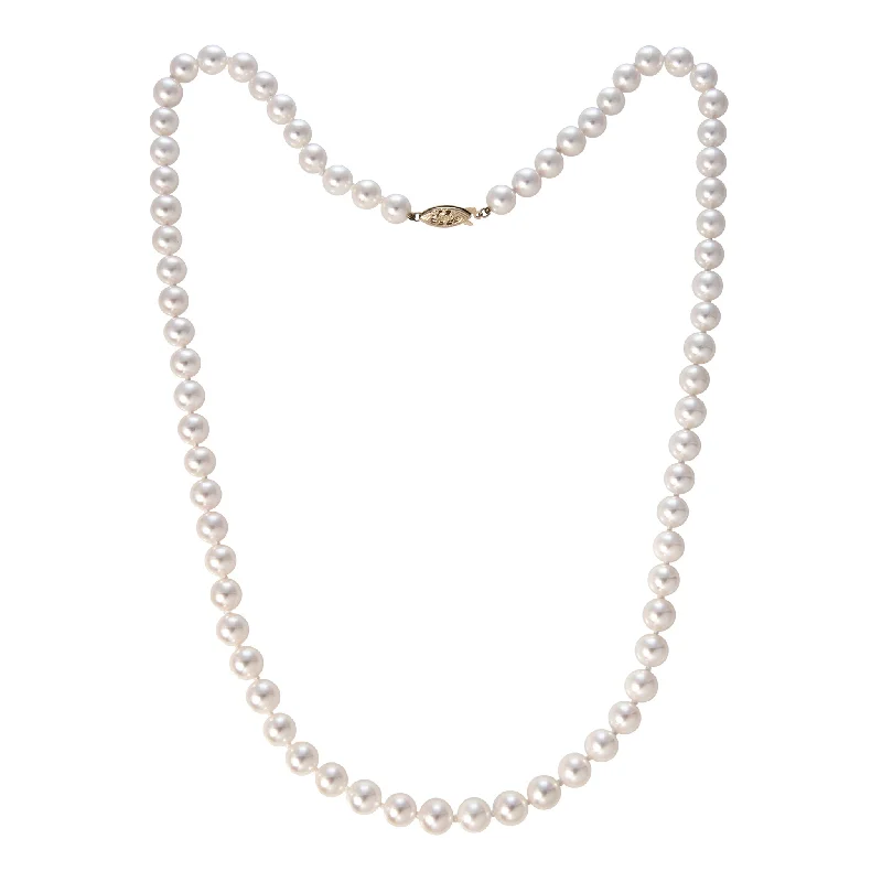 Women’s layered necklaces-8mm Pearl Single Strand 14K Gold Filigree Clasp Necklace