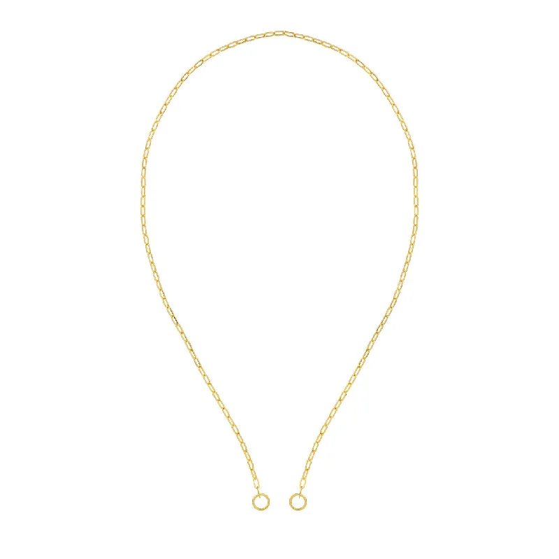 Women’s diamond pendant necklaces-14K Yellow Gold 2.5mm Paperclip Split Chain Necklace