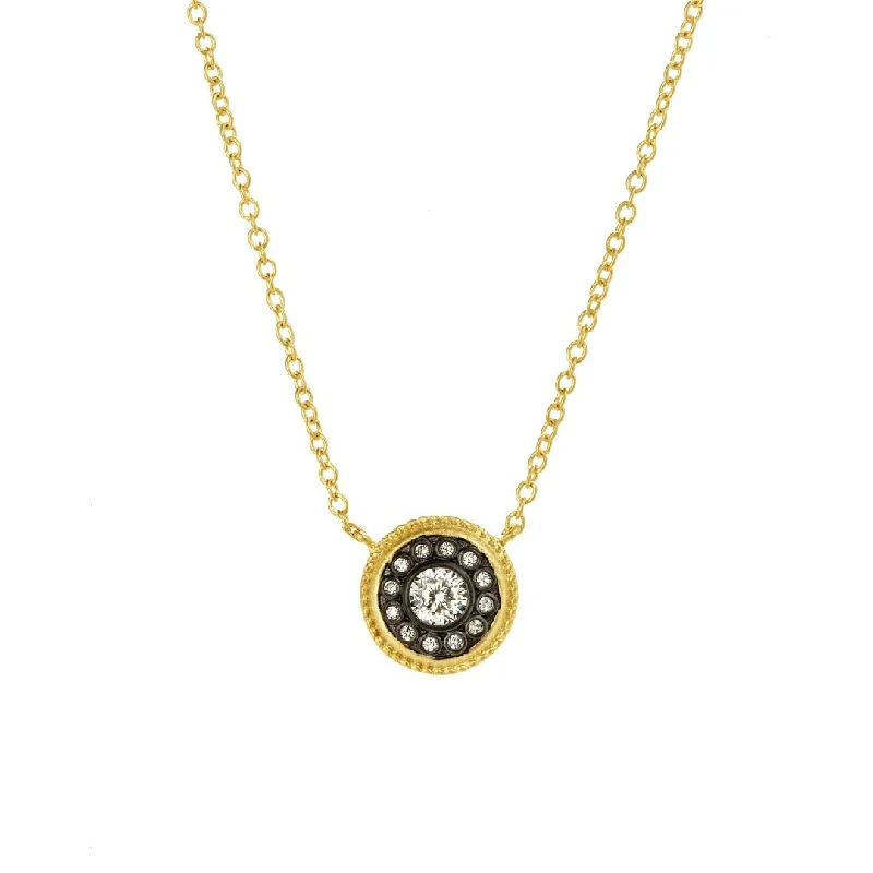 Women’s gold chain necklaces-Freida Rothman Signature Nautical Button Necklace