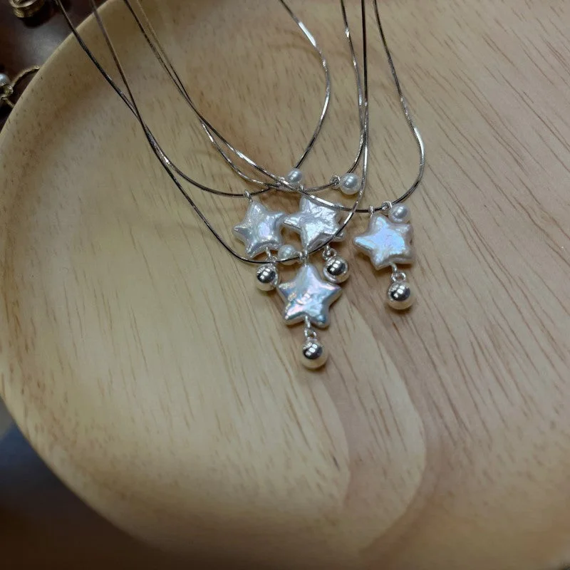 Pearl Five-Pointed Star Necklace