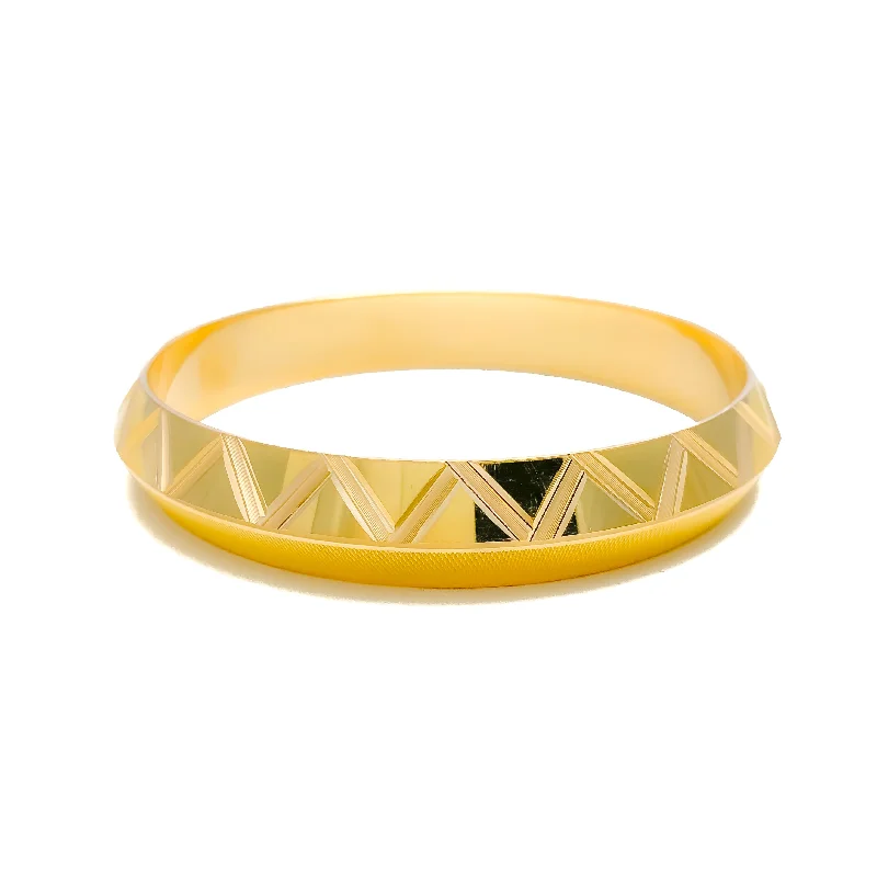 Women’s crystal bangles-Geometric Upscale Men's 22k Gold Bangle